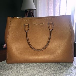 Michael Kors Kellen Saffiano Acorn Leather Satchel